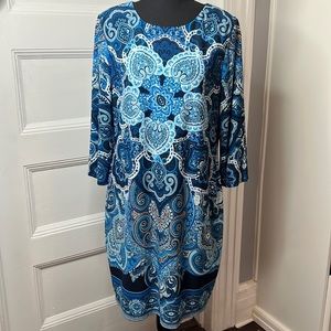 White House Black Market Blue Paisley Dress
